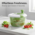 5QT Large Salad Spinner, Detachable Fruit & Vegetable Washer Dryer with Colander, Easy-Clean Lettuce Spinner for Kitchen, Dishwasher-Friendly Vegetable Dryer Basket