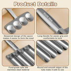 4-Tube Meatball Maker Tool, Stainless Steel Creative Kitchen Making Mold Set with Cutting Spoon, Diy Easy Quick for Meatballs Lover, Washable Home Cooking Tools