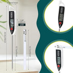 Copkim 12 Set Waterproof Food Thermometer for Water, Liquid, Candle and Cooking Digital Meat Thermometer with Long Probe Instant Read for Kitchen BBQ Grill Candy (White)