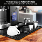 Silicone Coffee Mat for Ninja Luxe Espresso Machine ES601 – Large Anti-Slip Heat-Resistant Coffee Bar Mat for Ninja luxe Cafe Accessories and Most Home Espresso Machines with Convex Edge Black