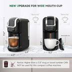 Multi-Capsule Coffee Maker, Hot/Cold Coffee Maker, Milk, ESE Pod Ground Coffee, Cafeteria, 19 Bar, 5 in 1 (Color : H2B BK, Size : CHINA_EU)