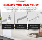 Chef Craft Select Can Opener with Tapper, 6.5 inches in length, Nickle Plated