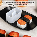 Musubi Mold Kit Musubi Maker Press 2 Pack with Luncheon Meat Slicer and Rice Paddle - Create Authentic Hawaiian Musubi at Home Non-Stick (Metal Slicer)