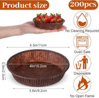 200PCS Paper Mini Tart Pans for Baking, Mini Pie Tins 4Inch Small Pie Pans, Non-stick, Disposable Quiche Baking Dish, Oven Safe, Microwave Safe