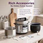 Fullwill Dual-Pot Electric Pressure Cooker 6+5QT, 12-in-1 Multi-Cooker for Pressure Cooking, Soup, Yogurt, Stew, Rice，Suitable for family meals and gatherings