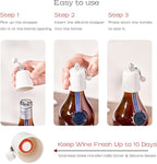 2-Pack Wine Stopper & Airtight Sealers Keep Wine Fresh - Reusable Leakproof Stoppers for Standard Red/White/Rosé Bottles, for Party, Bar, Home Kitchen, Decorative Gift (White)