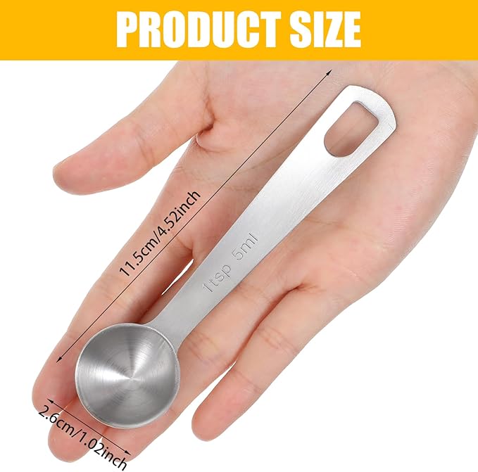 3Pcs Stainless Steel Measuring Spoons Set 1 Teaspoon 5ml for Precise Cooking Baking and Spice Measurement Short Handle Design for Easy Use in Kitchen Essential for Home Chefs and Baking