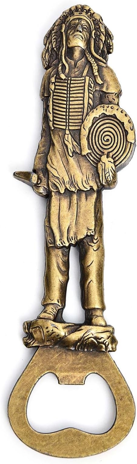 Beer Bottle Opener Indians，Cool Bottle Opener for Bar Tool, Soda and Beer Cap Remover, Cool & Fun Gadget