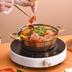 Moroccan Tagine Cooking Pot,Stainless Steel Non Stick Moroccan Casserole with 2 Handles,Large Moroccan Cooker Handmade Tagine Pot with Cone-Shaped Lid(27cm, Rose Gold)