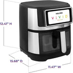 Kalorik Air Fryer VIVID TOUCH Series 5 Quart Capacity with High-Resolution Touchscreen 202 Cooking Presets in 12 Food Categories with View Window, 1500-Watts, Stainless Steel