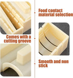Sushi Making Kit(7Pcs) Square, Round & Heart Shaped Sushi Mold with Spoon & Even Slot for Easy Cutting Plastic Maker for Household, Commercial, Tools Gadget Sets