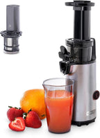 DASH Deluxe Compact Masticating Slow Juicer, Easy to Clean Cold Press Juicer with Brush, Pulp Measuring Cup, Frozen Attachment and Juice Recipe Guide - Graphite