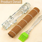 Sushi Making Kit – Clear Sushi Bazooka Roller & Bamboo Sushi Rolling Mat, Easy DIY Sushi Maker Tool Set for Beginners, Homemade Sushi Rolls for Kitchen & Party (Clear)