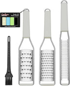 Cambom Cheese Grater Citrus Zester Lemon Zester Pack of 3-304 Stainless Steel - A Sharp Tool for Parmesan Cheese, Ginger, Garlic, Nutmeg, Chocolate, Vegetables，Fruits，Dishwasher Safe Clear