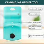2 Pack Canning Jar Opener with Magnets, Mason Jar Opener For Canning Lids, Regular and Wide Mouth Lids, Powerful Magnet for Easy Refrigerator Storage, Releases Vacuum Seal– Patent Pending (Blue)