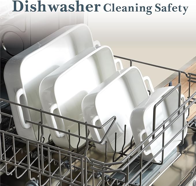 ONEMORE Casserole Dishes for Oven,9.5"x15.4" Baking Dishes Set of 4,Ceramic Bakeware Sets with Handles for Cooking, Baking,Serving, Wedding and Gifting, Baking Pan White , Microwave & Dishwasher Safe(7.5"/11.2"/13.4"/15.4")