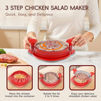 XL Chicken Shredder, Large Pro Meat Shredder Tool Twist with Ergonomic Handle, Strong Non-Slip Base, Dishwasher Safe, Kitchen Chicken Grinder for Ground Food, Vegetables, Red