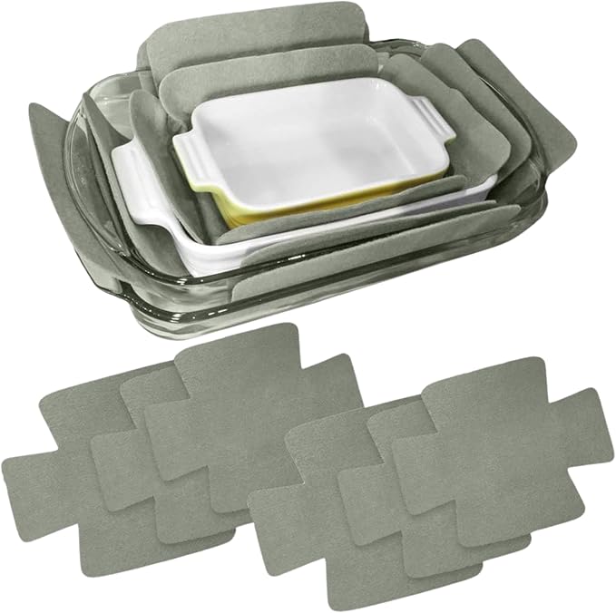 Evelots Bakeware/Cookware Scratch Protectors-Pots/Pan/Dish Dividers -Set of 6 - Two Large Sizes-Extra Thick Felt - Prevent Chips and Cracks When Stacking