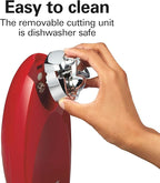 Hamilton Beach Electric Automatic Can Opener with Auto Shutoff,Knife Sharpener,Cord Storage,and SureCut Patented Technology,Extra-Tall,Red,(Pack of 2)