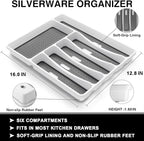 49-Piece Black Silverware Set with Organizer, Food-Grade Stainless Steel Black Flatware for 8, Cutlery Utensil Sets with Steak Knives, Rust-proof, Mirror Polished, Dishwasher Safe, Roman Column