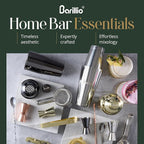 Barillio Gold Bartender Kit - Stainless-Steel Cocktail Shaker Set w/Black Bamboo Stand - Mixology Bar Tools w/Drink Shaker, Mixer, and Muddler for Cocktails - Home Bar Accessories - 23-Pc Bar Set
