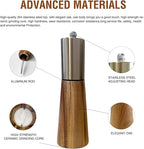 Salt and Pepper Grinder Set,Stainless Steel Manual Salt and Pepper Mill,Adjustable Thickness,Suitable For Kitchen,Barbecue,Picnic,2 Packs