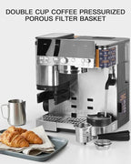 Double Cup Filter Basket Compatible with Ninja Luxe Cafe Accessories ES601 ES701, Stainless Steel Coffee Pressurized Porous Filter, Portafilter Basket Reusable Coffee Filter for Ninja Luxe Cafe