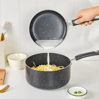 Nonstick Saucepan Set - 3-Pieces Pot Set 1 Quart & 2 Quart & 3 Quart,Ultra Non Stick Sauce Pan Small Pot with Glass Lid,Great for Home Kitchen Restaurant,Black