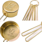 4pcs Stainless Steel Measuring Cups Set Kitchen Accessories Baking Tea Coffee Measuring Tools (gold-4pcs)