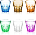 6Pcs Plastic Drinking Glasses, XJMWXHFC Acrylic Glasses Drinkware, Unbreakable Tumblers Drinking Glass, Multi-color Cups Reusable Glassware for Kitchen Cocktail Picnic Party Juice Whiskey Wine (160ml)