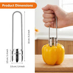 2 PCS Red Bell Pepper Corer - Pepper, Pineapple, Pear, Apple Corer - 304 Stainless Steel, Rust Resistant, Designed for a Wide Range of Fruits and Vegetables - Easy to Clean