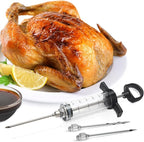 Tri-Sworker Plastic Meat Injector Kit for Smoker with 3 Flavor Food Syringe Needles, Ideal for Injecting Marinade into Turkey, Meat, Brisket; 1-OZ; Including Paper User Manual, Recipe E-Book (PDF)