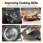 Indoor Smokeless Electric Griddle: 1000W Fast Heating Indoor Grill with 11/14/16" Nonstick Surface, Adjustable Temp Control, Easy to Clean for Steak, Pancake & BBQ (15.7in)