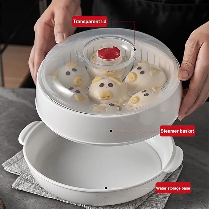 Microwave Vegetable Steamer, Microwave Steamer for Vegetables, Microwave Heating Bowl, Micro Cookware for Cooking (1 - Layer)