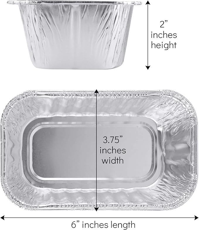 PLASTICPRO [1 Lb 10 Pack Disposable Loaf Pans Aluminum Tin Foil Meal Prep Bakeware - Cookware Perfect for Baking Cakes, Bread, Meatloaf, Lasagna 1 Pound 6'' X 3.75'' X 2''