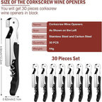 Honoson Wine Keys Opener Travel Corkscrew Wine bottle Opener Waiter Beer Bartender for Home Office Kitchen Restaurant Bar Applications (Black,30 Pcs)