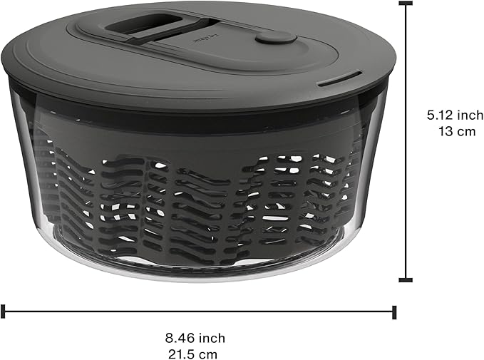 Zyliss Easy Spin Salad Spinner - Fruit & Veggie Dryer - Produce Spinner & Cleaner for Salad Prep - Dishwasher-Safe Kitchen Essential - Non-Slip Bowl with Pull Handle - Stainless Easy Spin Small