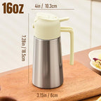 PARACITY Oil Dispenser Bottle with Stainless Steel Shell & Ceramic Sprayed Interior, 2 in 1 Olive Oil Sprayer and Dispenser, Oil Spray Bottle for Cooking, Kitchen, BBQ, Air Fryer, Salad, Baking(White)