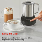 Instant Pot Instant MagicFroth 9-in-1 Electric Milk Steamer and Frother, 17oz Stainless Steel Pitcher, Hot and Cold Foam Maker and Milk Warmer for Lattes, Cappuccinos, Macchiato