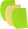 SURDOCA Dough Scraper Bench Scraper - 3P 13x7.9" Plastic Flexible Bowl Scraper, Sharp Edge & Angles Cake Scraper. Non-Slip Bakeware Decorating Tools Sculpting & Modeling Tools - Green+Yellow+Green