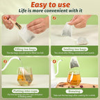 500Pcs Disposable Tea Bags for Loose Leaf Tea, Empty Tea Filter Bags with Cotton Drawstring, Fillable Tea Infuser Sachets for Loose Tea, Coffee, Herb, Spice and More (3.54"x 2.75")
