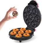 Dash Mini Donut Maker Machine for Kid-Friendly Breakfast, Snacks, Desserts & More with Non-stick Surface, Makes 7 Doughnuts, Donut Print