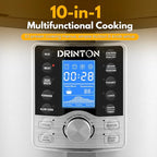 12 L/12.8 QT Commercial Pressure Cooker, 10-in-1 Pressure Cooker with Non-Stick Pot, 1400W Electric Pressure Pot with LCD Display, Slow Cook, Keep Warm, 24H Timer for 18-28 People Use