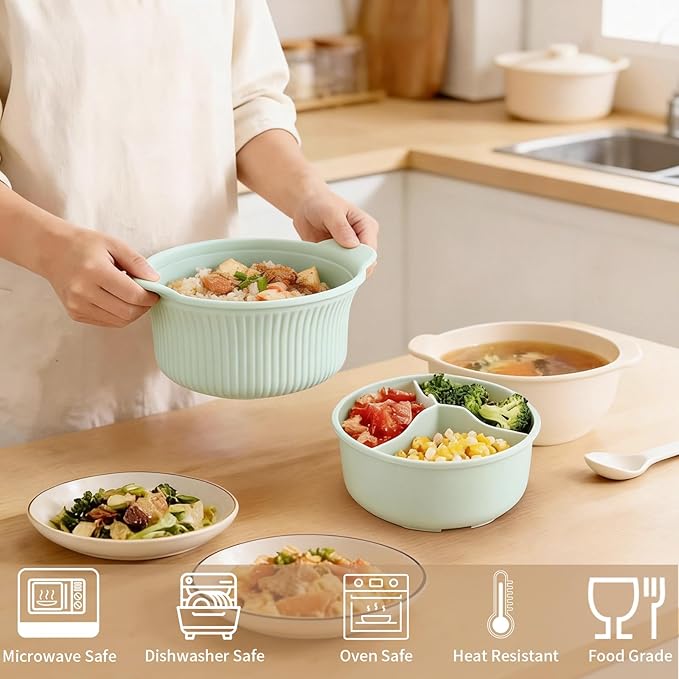 Microwave Vegetable Steamer, Silicone Microwave Cooker, Vegetable Basket for Broccoli, Rice, Eggs & Baby Food, Double Layer Food Cooker, Healthy Cooking, Dishwasher Safe