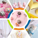 200 Count 6 INCH White Paper Lollipop and Cake Pop Sticks,Sucker Sticks for Cookies,Rainbow Candy,Chocolate,Cake Topper(Dia 4mm)