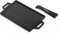 BIG HORN OUTDOORS Cast Iron Griddle Reversible Grill Plate with Handle for Oven, Stove, Grill