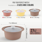 27oz Platinum Silicone Microwave Steamer Pot with Handle & Lid - Korean 100% Food-Grade Steamer Bowl, Heat-Resistant Cooker with Steam Holes, Easy Clean, Dishwasher Safe, Taupe Brown
