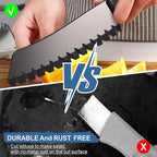 2 pcs Plastic Knife for Nonstick Pans lettuce knife with serrated Blade Plastic Knife Set for Cutting Fruits, Veggies and Bread, Black and Grey