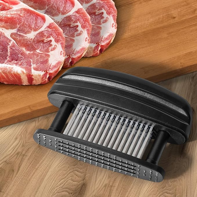 Badelite Meat Tenderizer with 48 Stainless Steel Ultra Sharp Needle Blades Heavy Duty Cooking machine for Tenderizing Beef, Turkey, Chicken, Steak, Veal, Pork, Fish etc