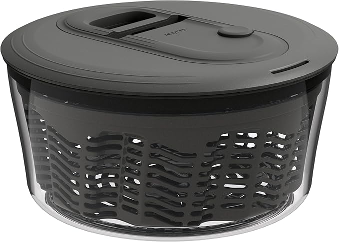 Zyliss Easy Spin Salad Spinner - Fruit & Veggie Dryer - Produce Spinner & Cleaner for Salad Prep - Dishwasher-Safe Kitchen Essential - Non-Slip Bowl with Pull Handle - Stainless Easy Spin Small